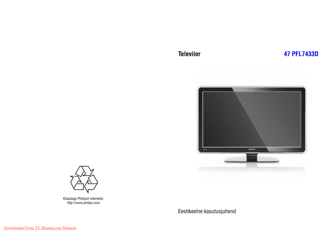 Philips 47PFL7433D manual Televiior 