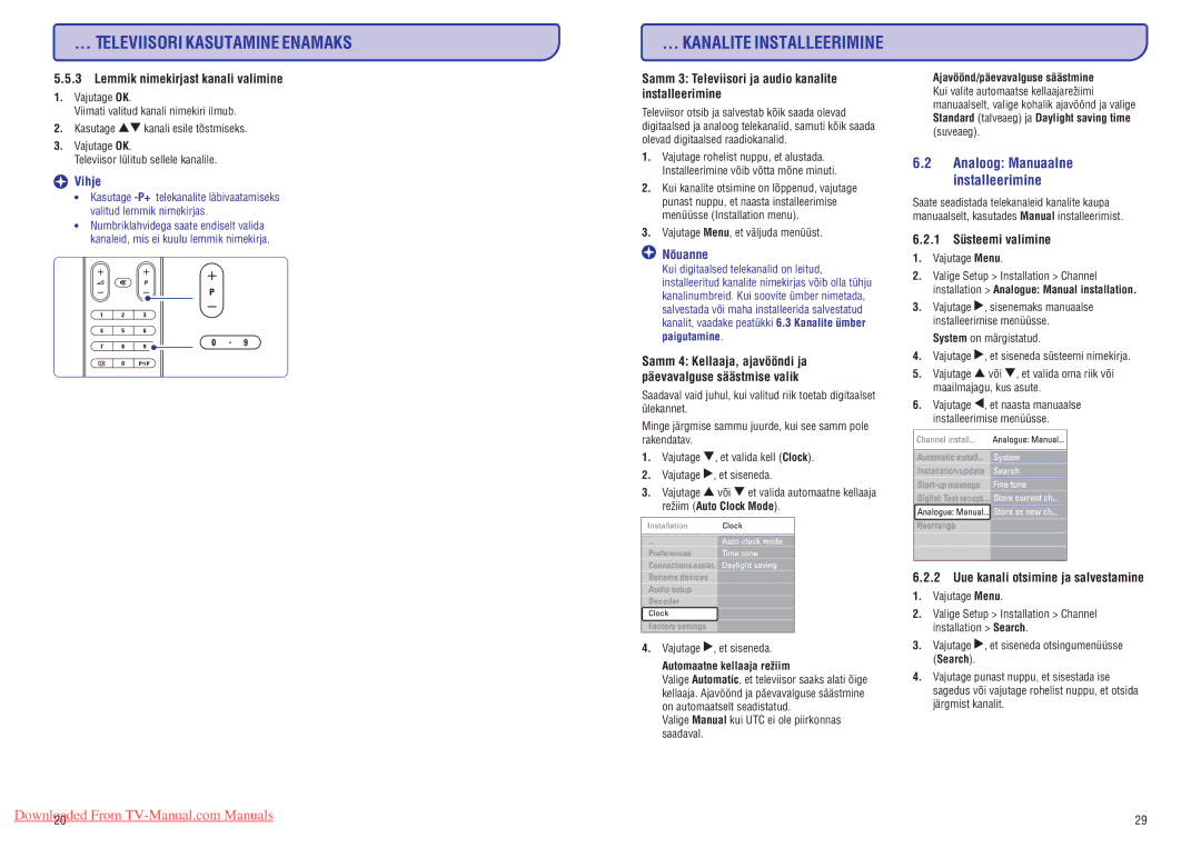 Philips 47PFL7433D manual Lemmik nimekirjast kanali valimine, Samm 3 Televiisori ja audio kanalite installeerimine 