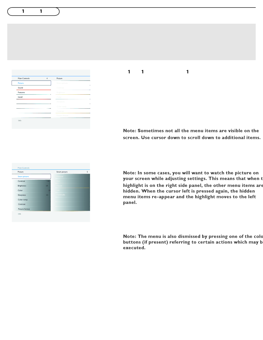 Philips 47PFL7482 user manual To use the menus Introduction, How to navigate through the Settings menus 