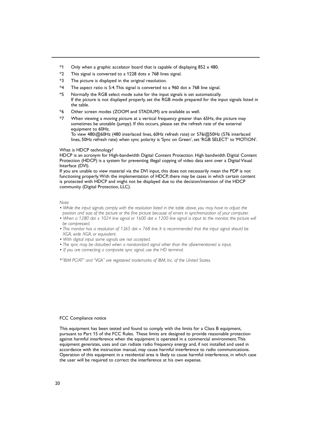 Philips 50FD9955 warranty FCC Compliance notice 