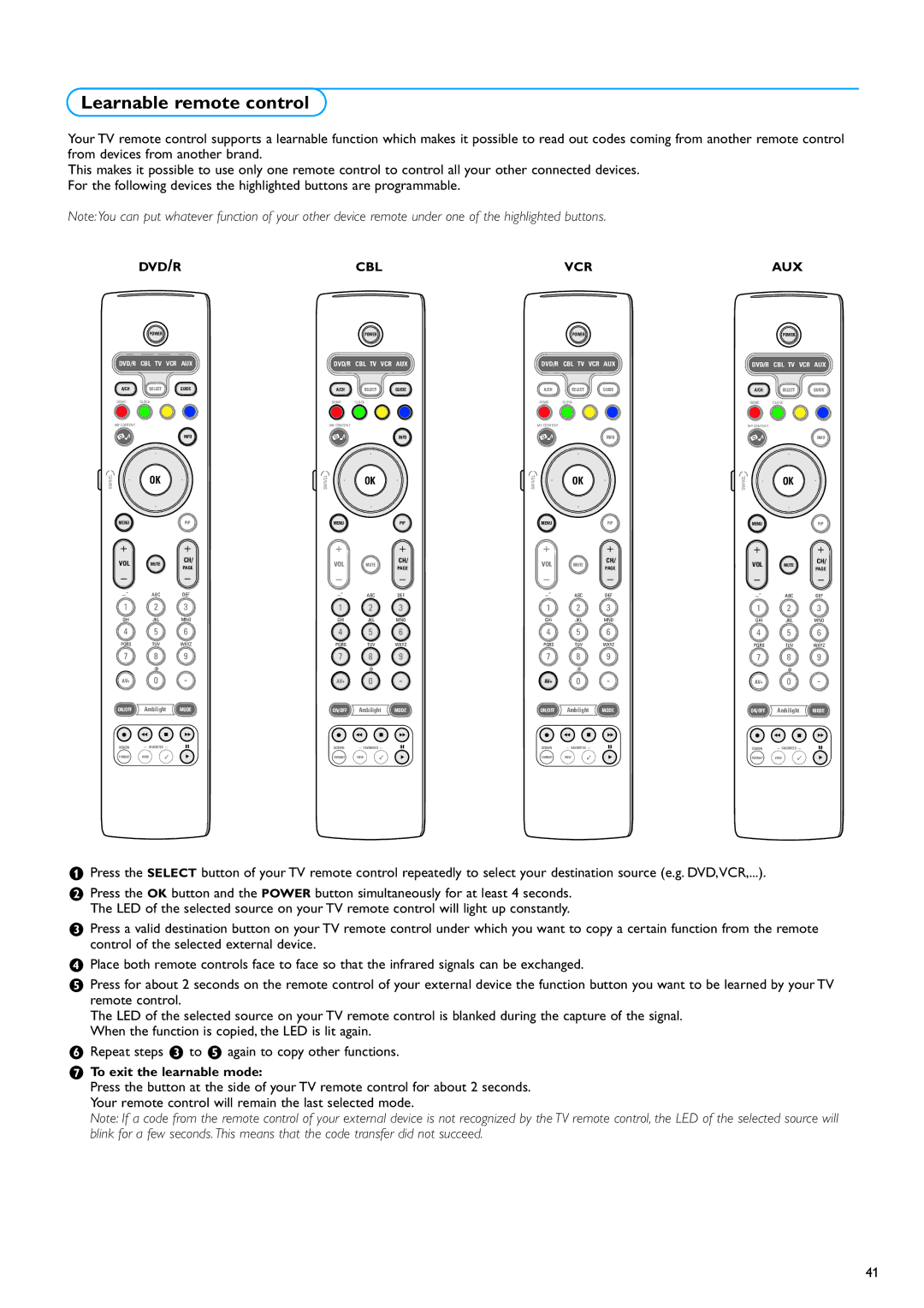 Philips 50PF9630A 50 warranty Learnable remote control, Dvd/R 