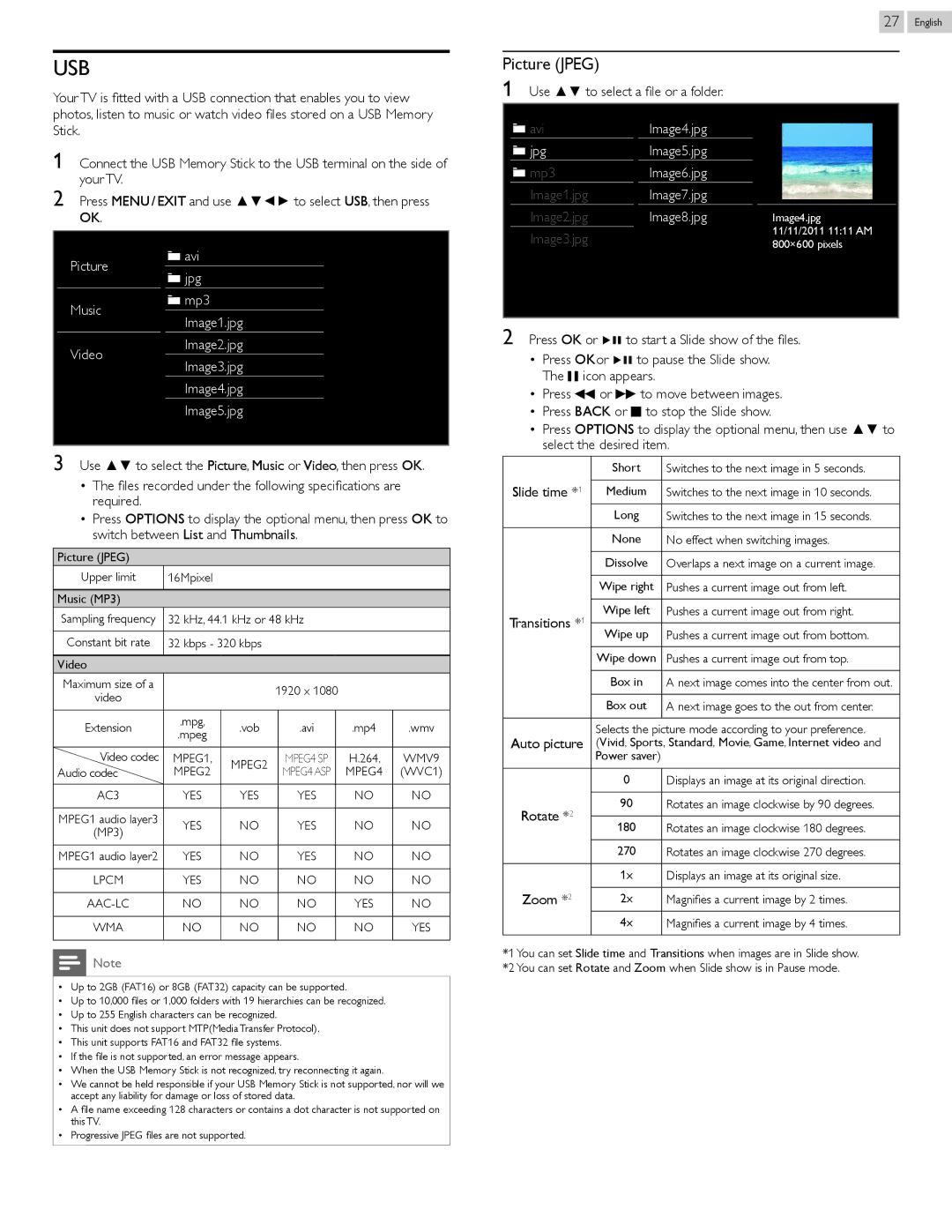 Philips 50PFL3807 user manual Picture Jpeg 