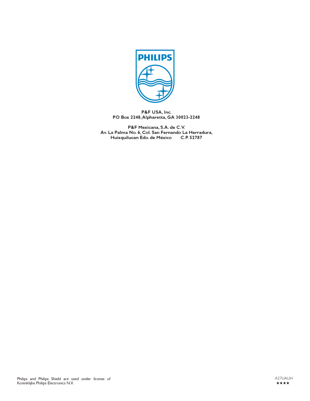 Philips 50PFL3807 user manual Philips and Philips Shield are used under license 