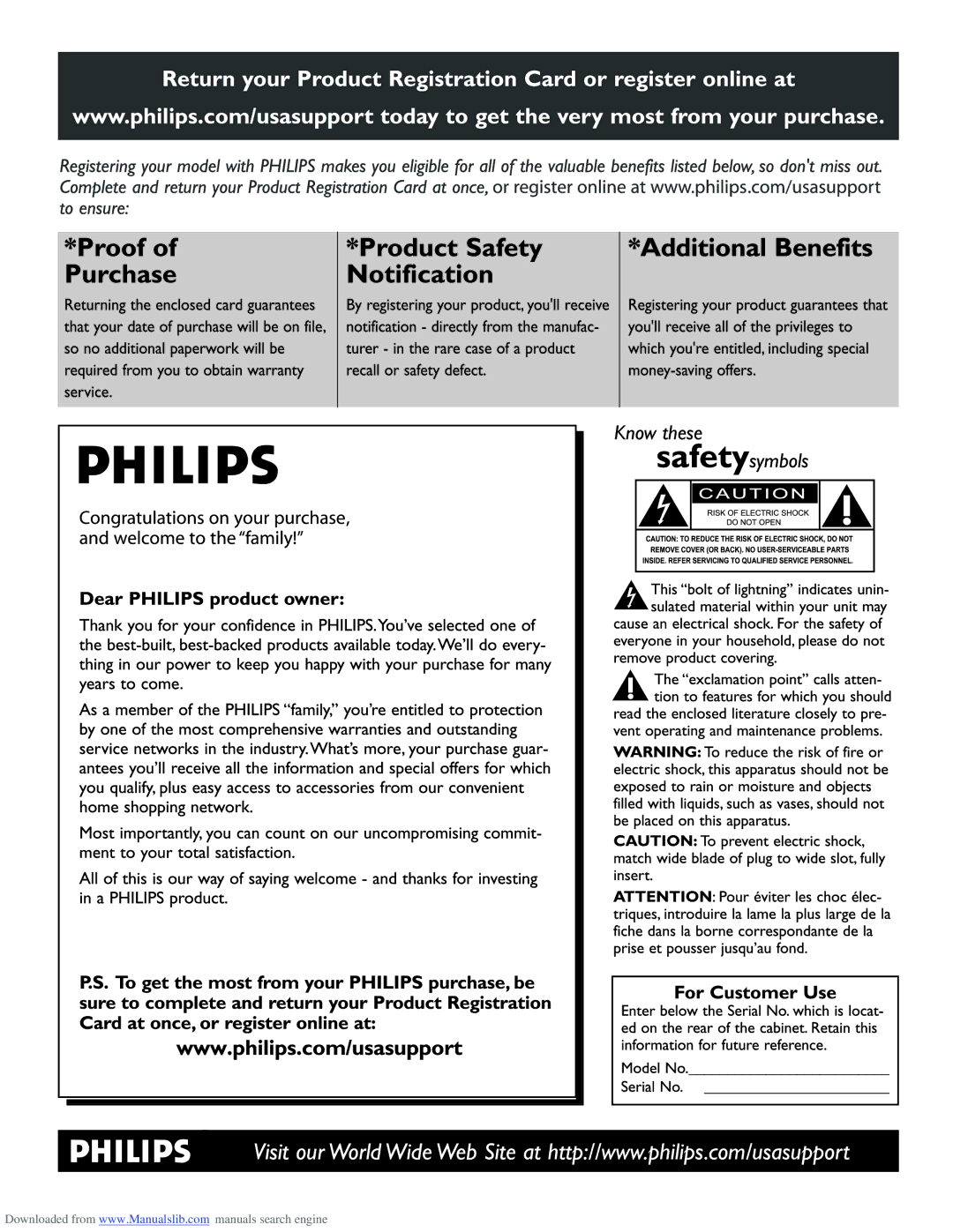 Philips 50PL9220D user manual 