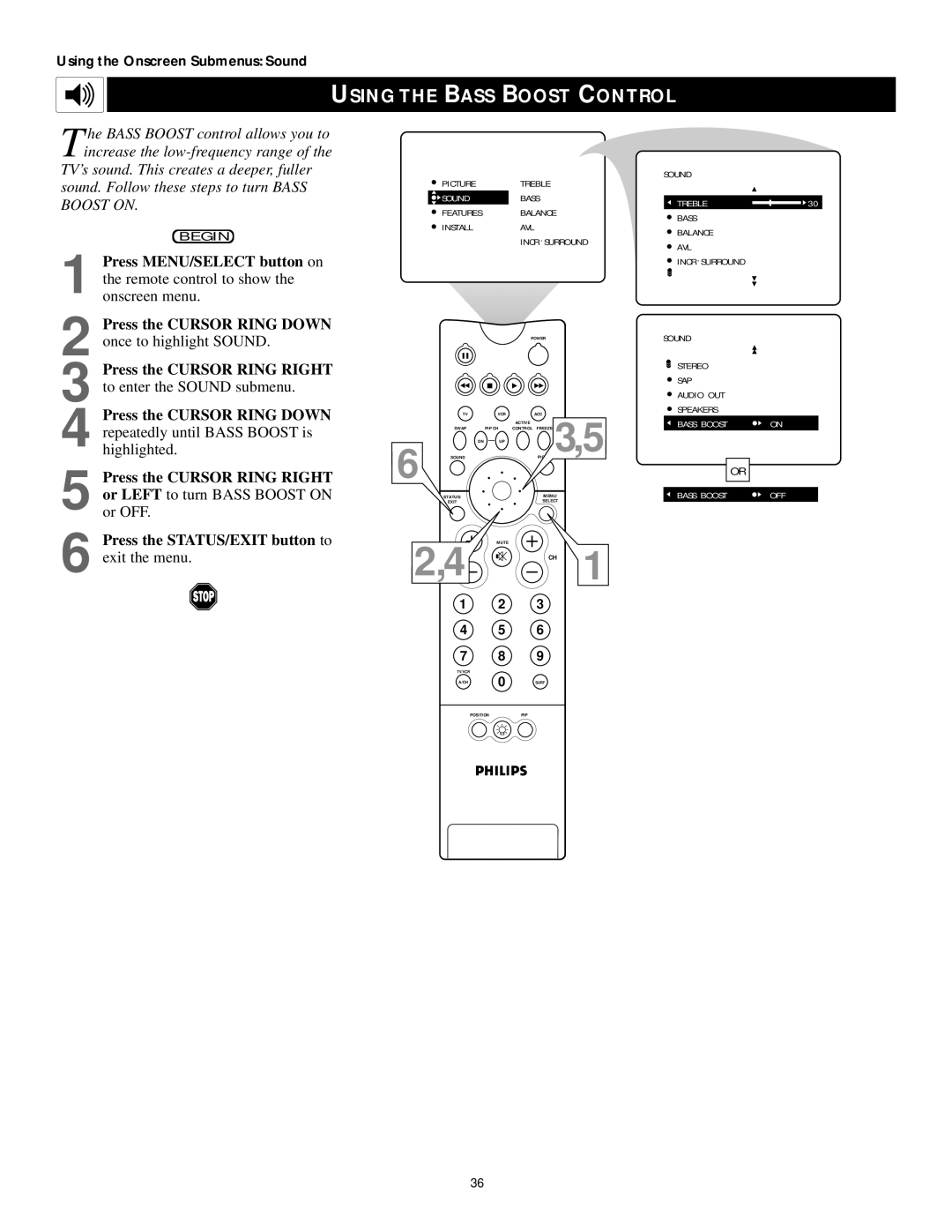 Philips 50PP 9202, 60PP9202, 43PP9202 manual Using the Bass Boost Control, Speakers 