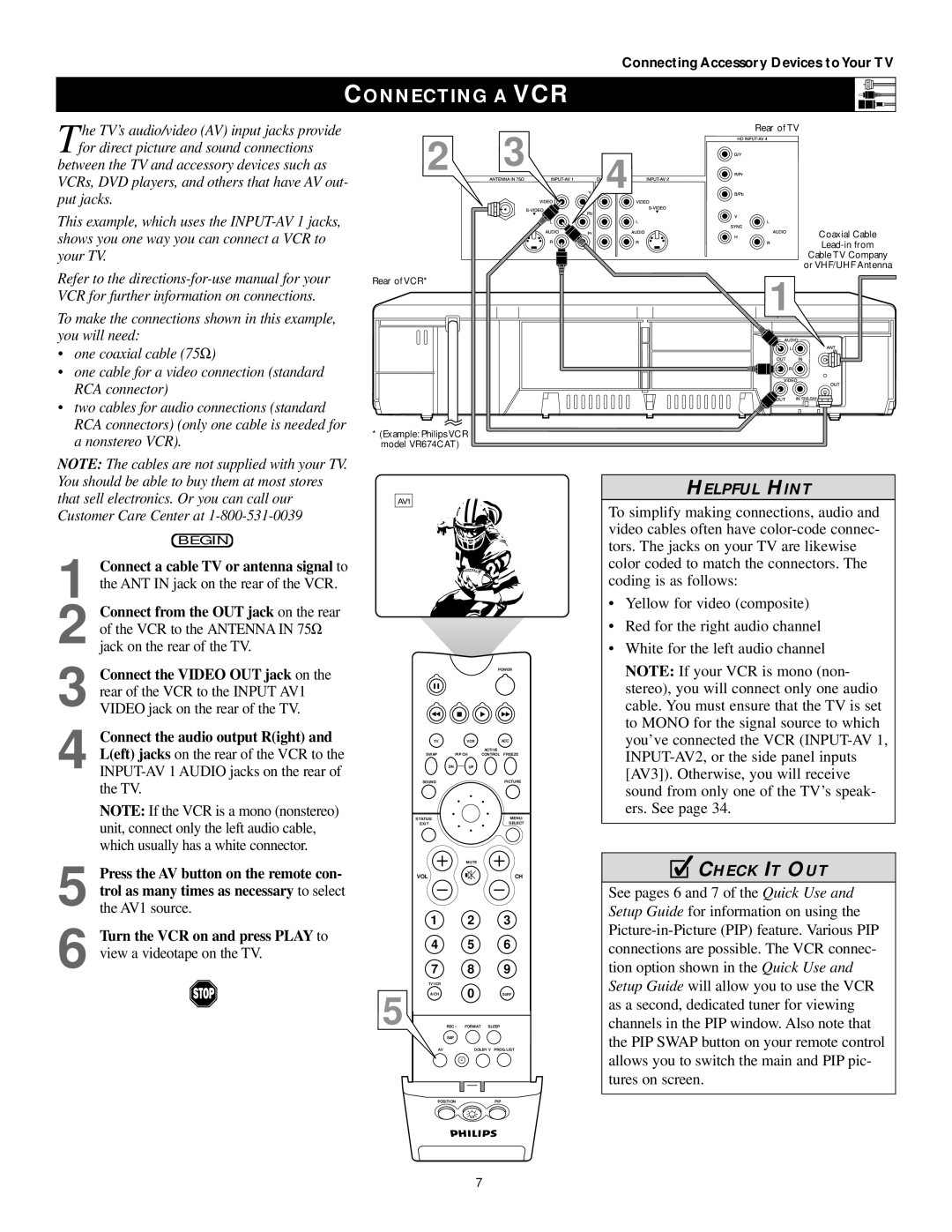 Philips 60PP9202, 50PP 9202, 43PP9202 manual Video, Connecting a VCR 