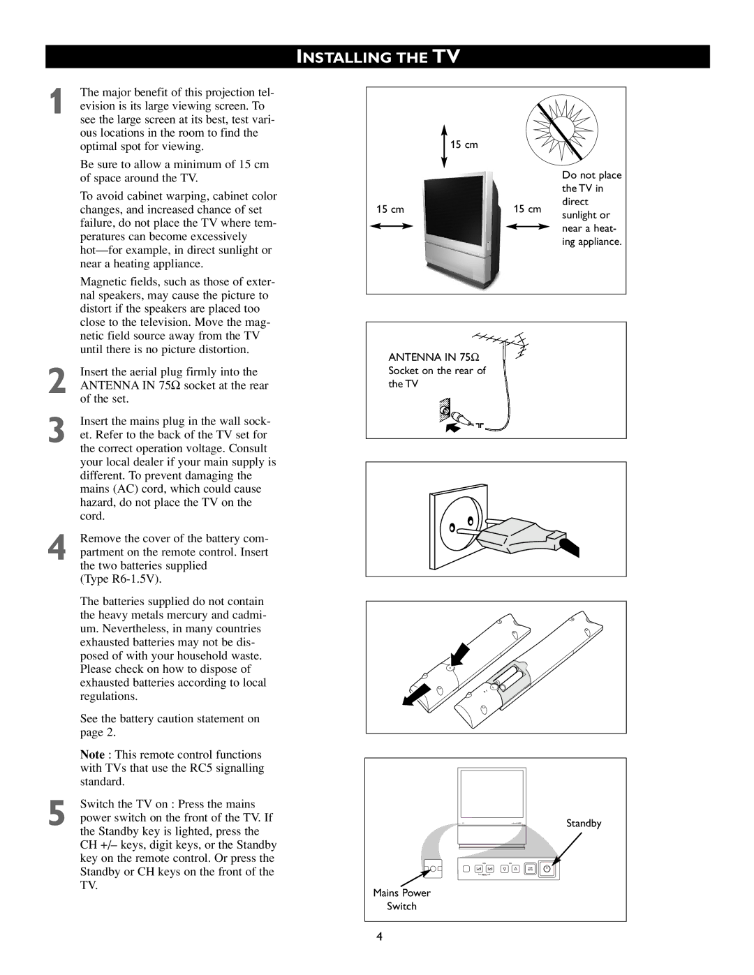 Philips 50PP8541, 43PP8541 manual Installing the TV 