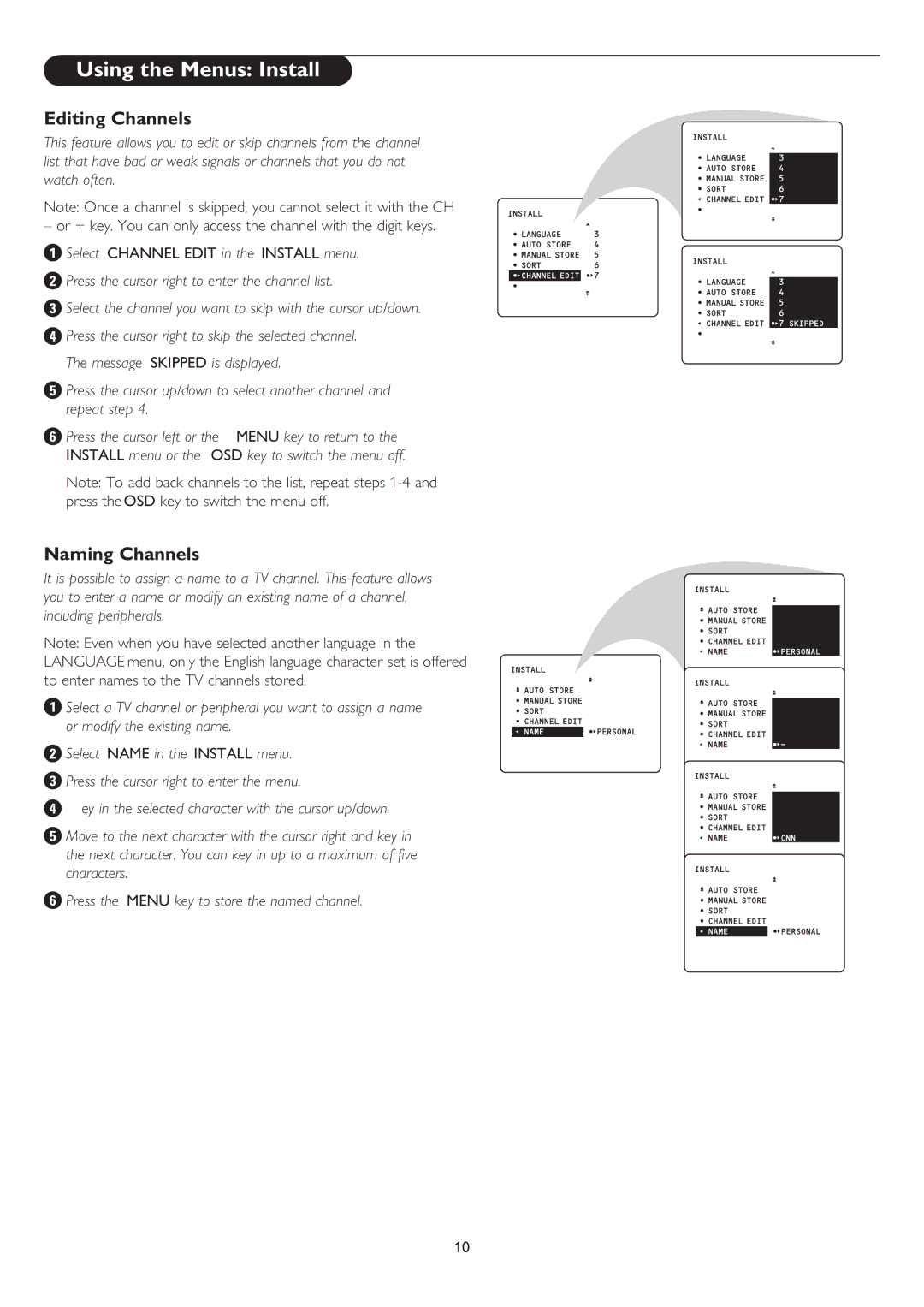 Philips 50PP8545, 43PP8545 user manual Editing Channels, Naming Channels 