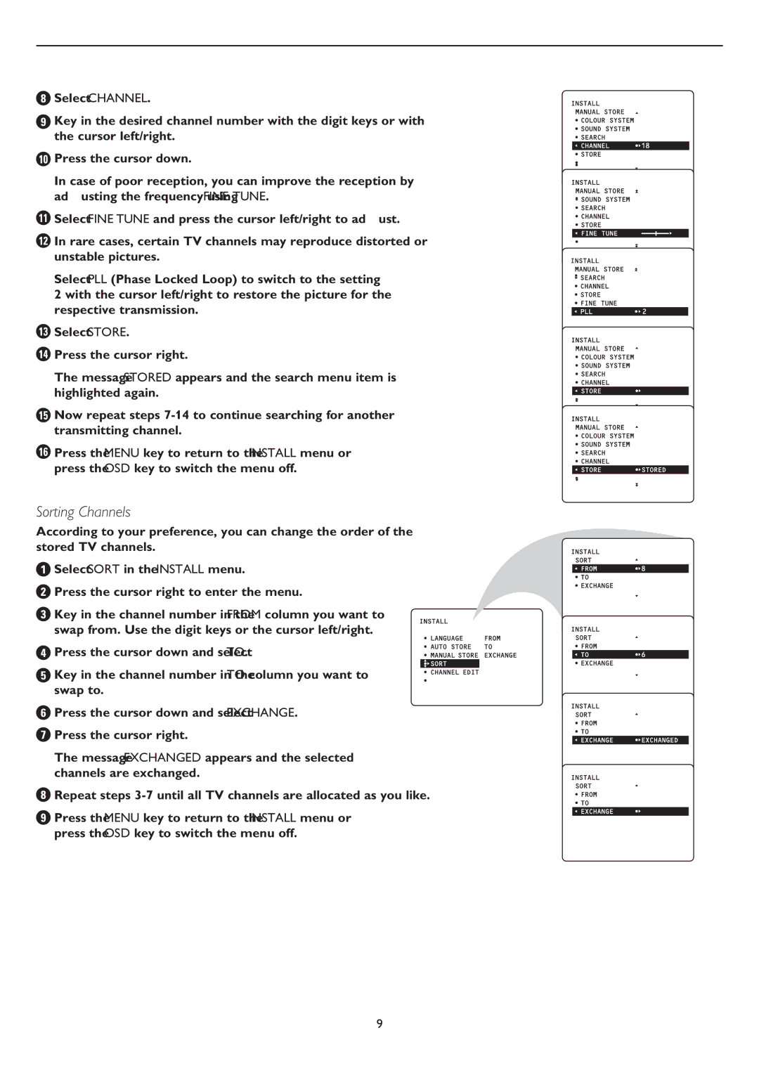 Philips 43PP8545, 50PP8545 user manual Sorting Channels 