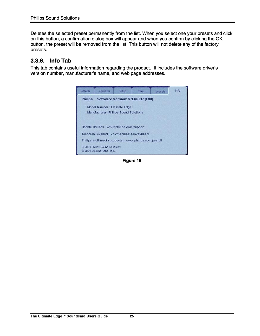 Philips 5.1 manual Info Tab 