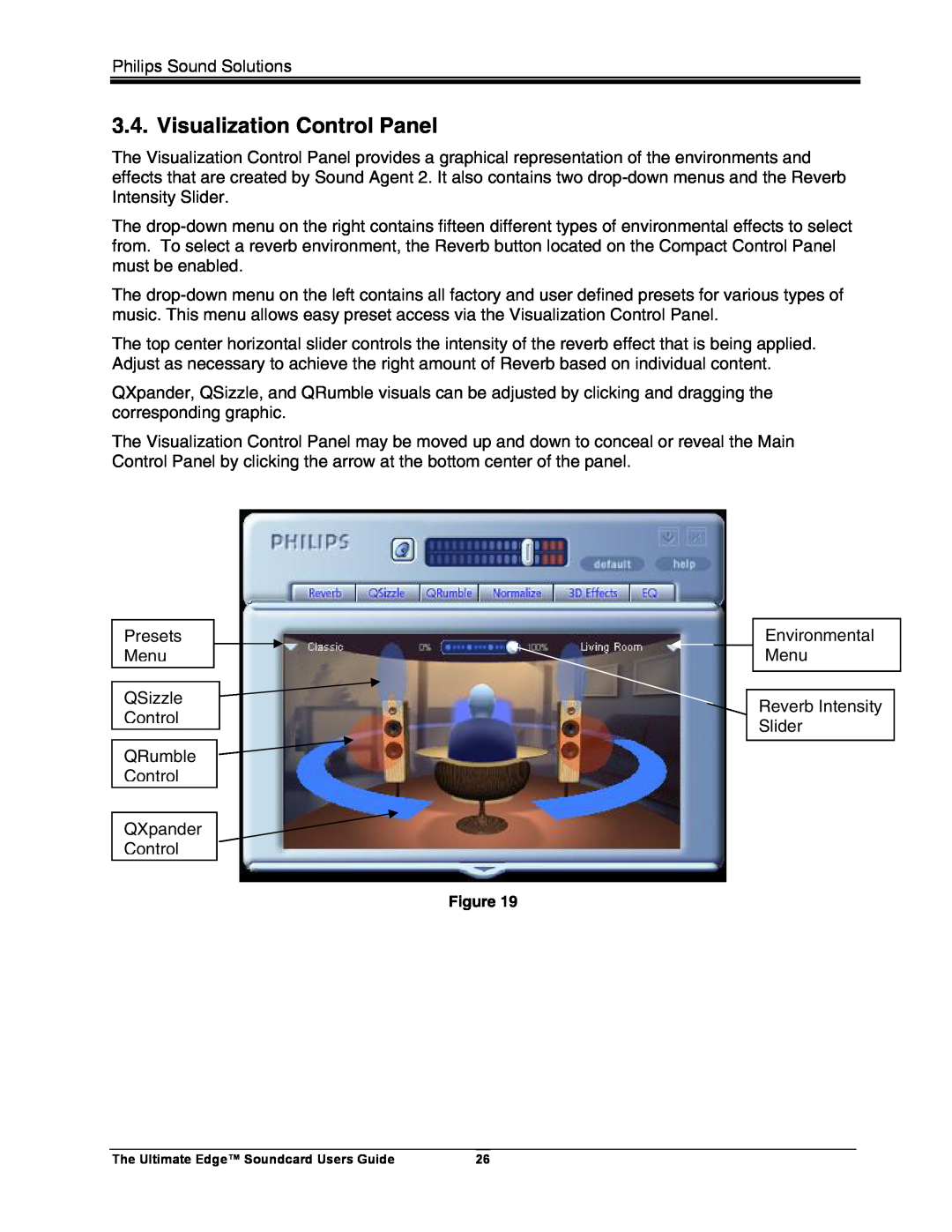 Philips 5.1 manual Visualization Control Panel 