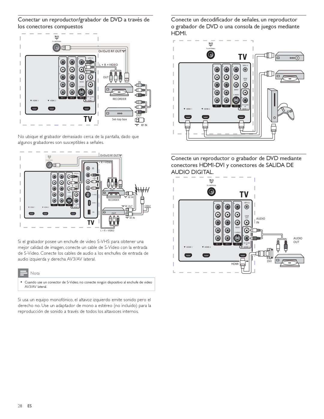 Philips 47PFL3704D, 52PFL5704D, 42PFL5704D, 52PFL3704D user manual 28 ES 