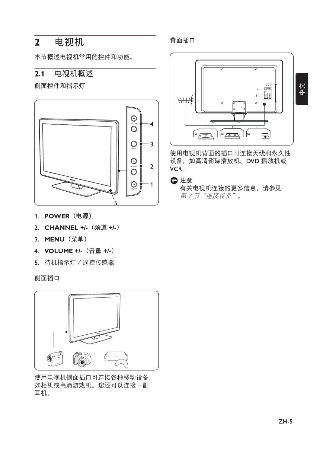 Philips 52PFL5403, 52PFL7403, 42PFL7403, 42PFL3403, 42PFL5203, 42PFL7803, 32PFL5403, 32PFL3403 Power Channel + Menu Volume + 