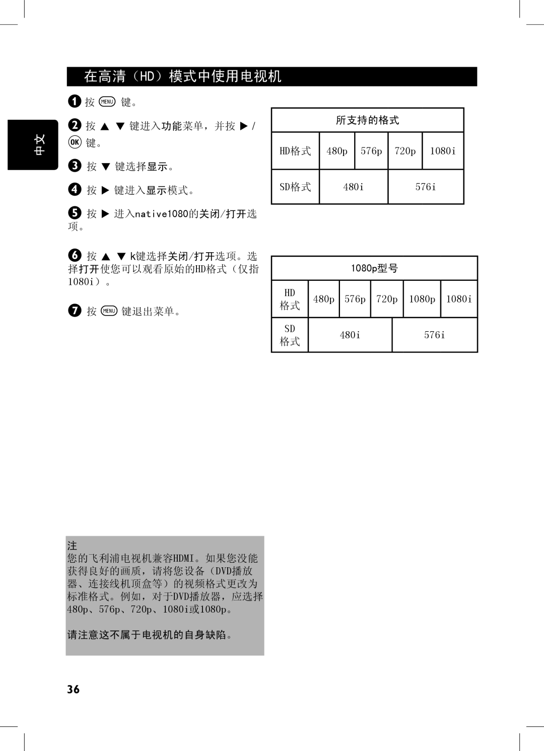 Philips 42PFL7432, 52PFL7432, 32PFL7932, 32PFL7332 user manual 480p 576p 720p 1080p 1080i 480i 576i 