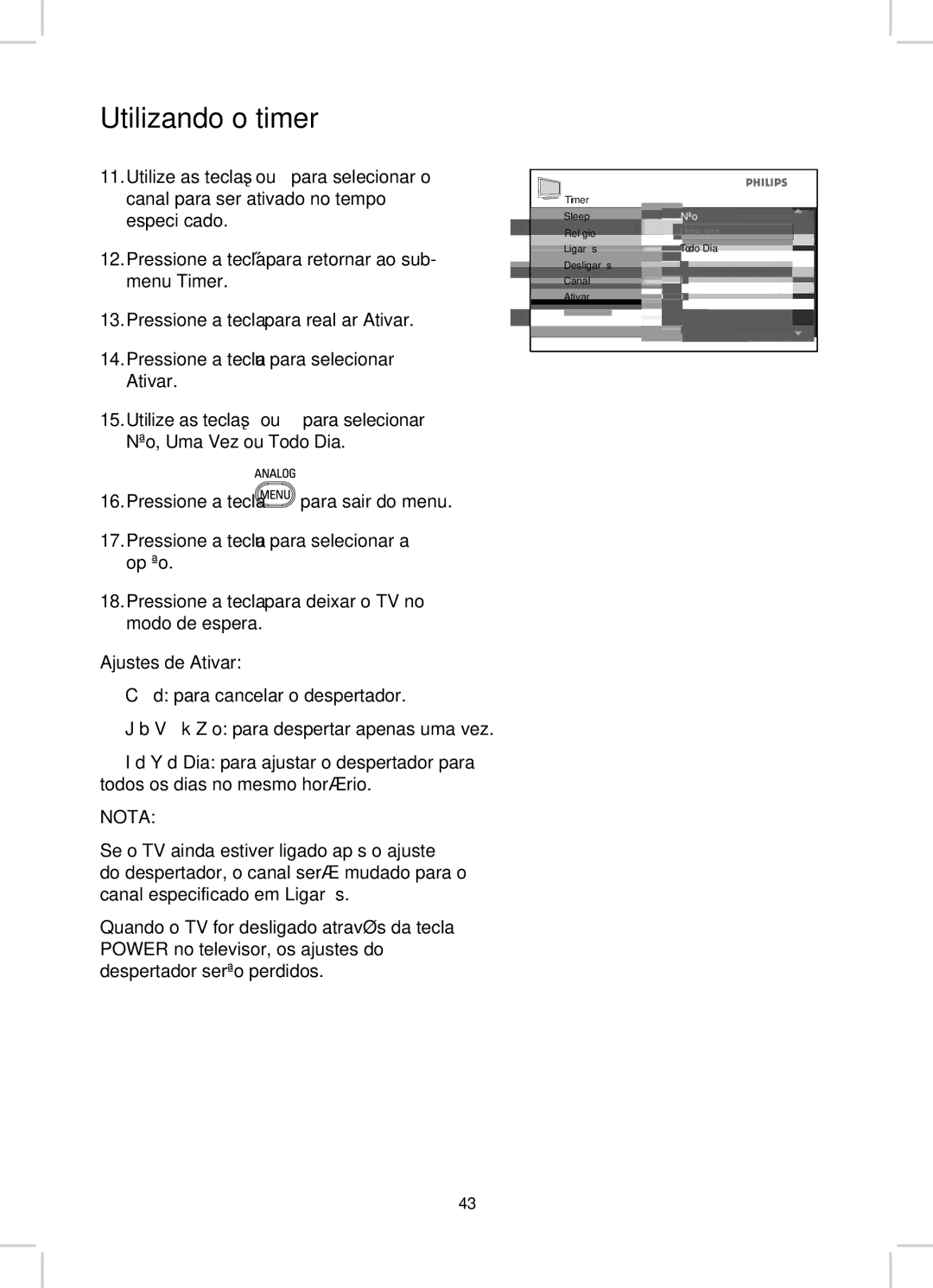 Philips 52PFL7932D manual Ajustes de Ativar 