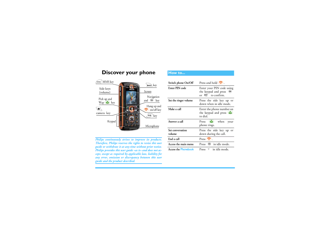 Philips 535 manual Discover your phone 