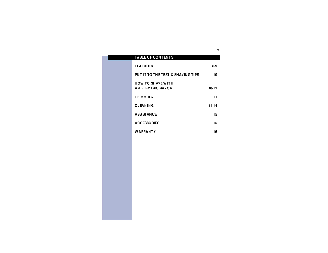 Philips 5426XL manual Table of Contents 