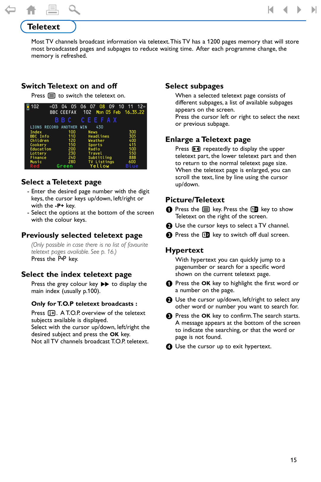 Philips 550W manual Teletext 