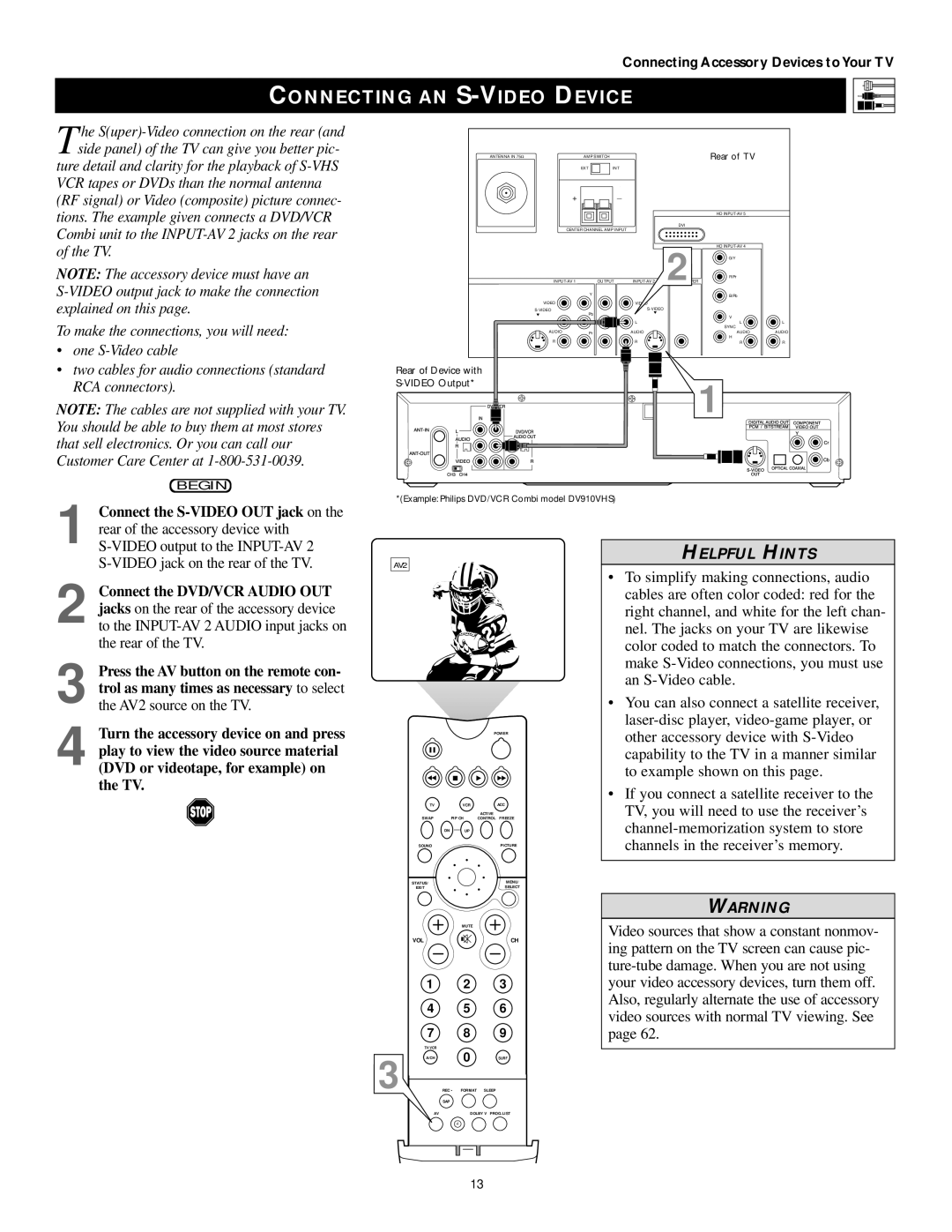 Philips 60PP9502, 55PP9502 manual Connecting AN S-VIDEO Device, CH3CH4 