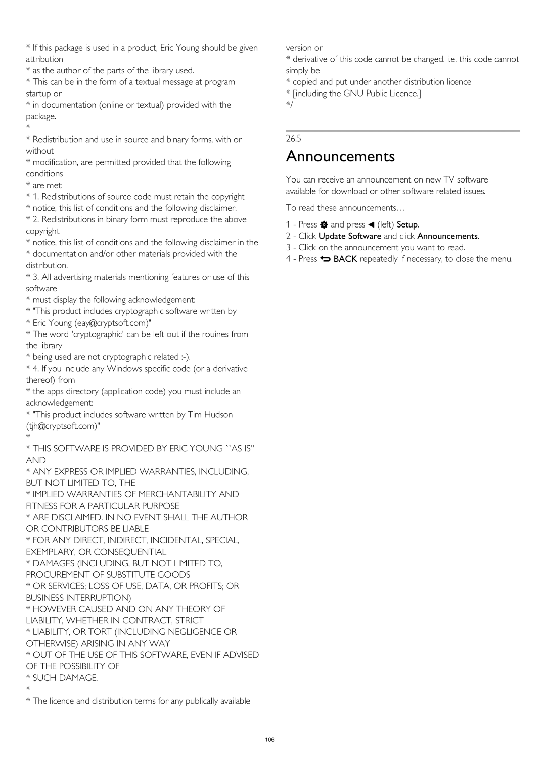 Philips 55PUS8809 user manual Announcements 