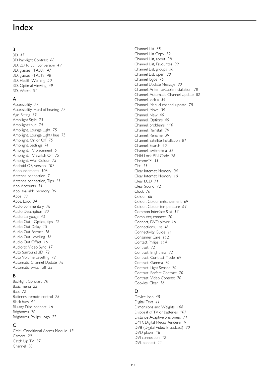 Philips 55PUS8809 user manual Index 