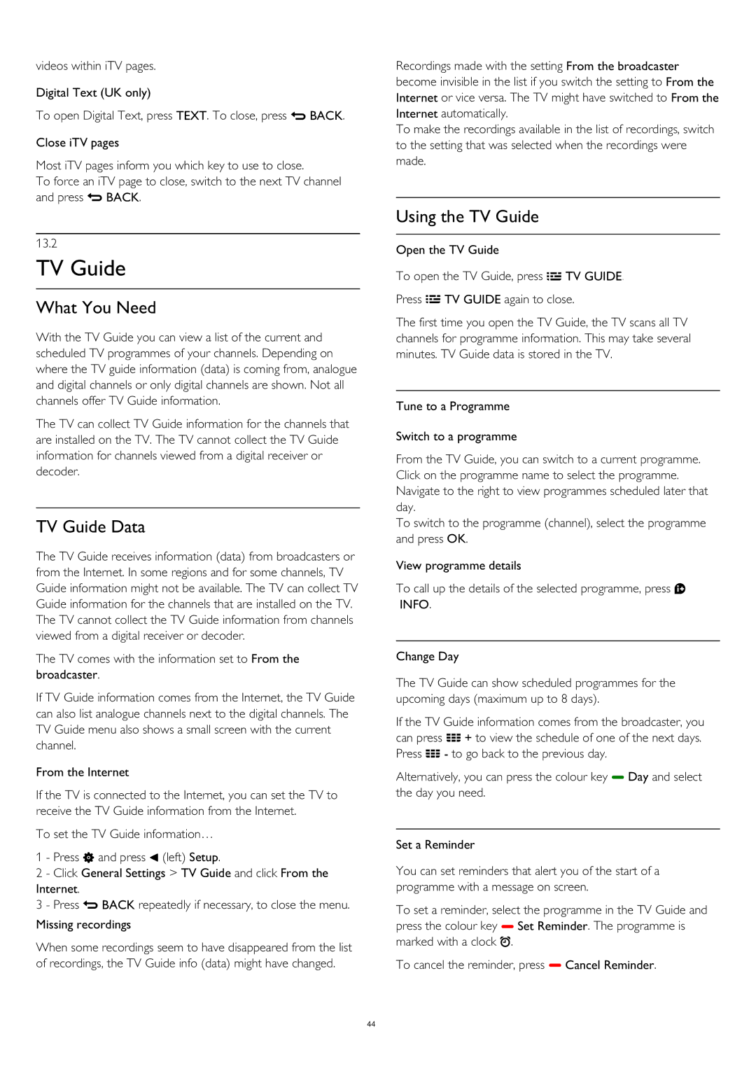 Philips 55PUS8809 user manual TV Guide Data, Using the TV Guide, Open the TV Guide 