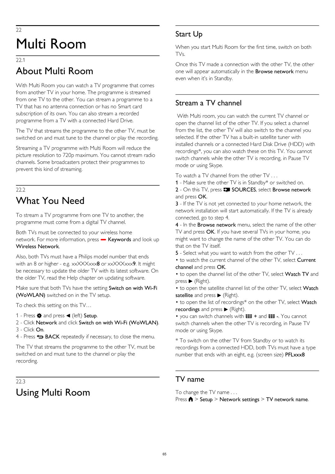 Philips 55PUS8809 user manual About Multi Room, Using Multi Room 