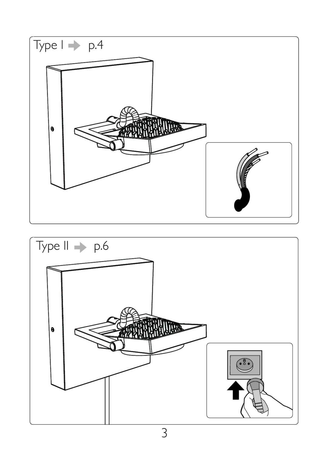 Philips 57900/87/96 user manual Type I p.4 Type II p.6 