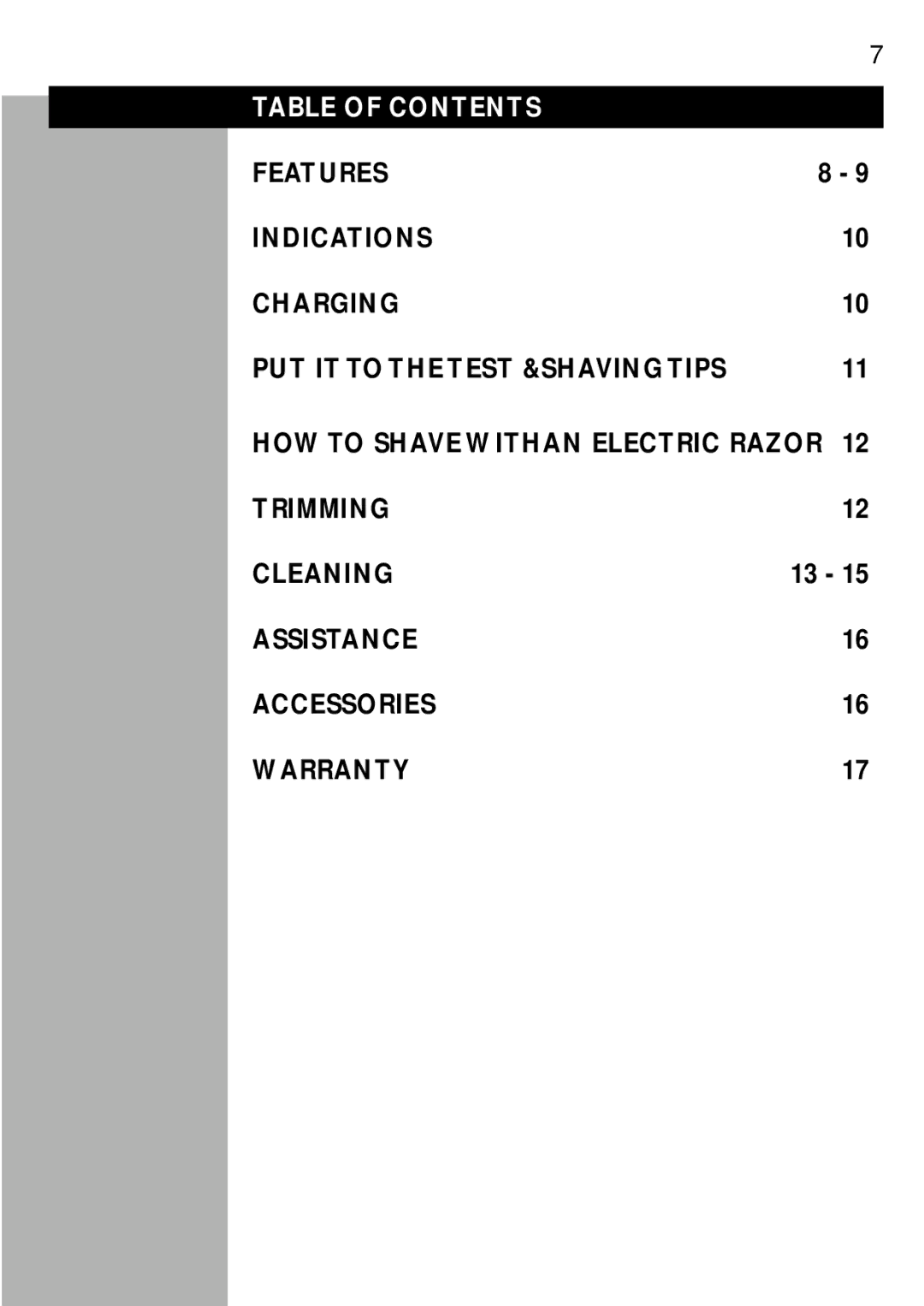 Philips 5817, 5810XL, 5818, 5814 manual Table of Contents 