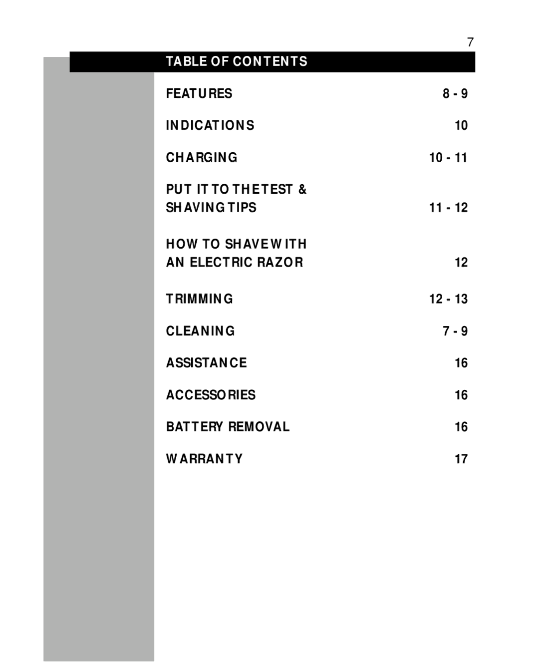 Philips 5861XL, 5864, 5863, 5862 manual Table of Contents 