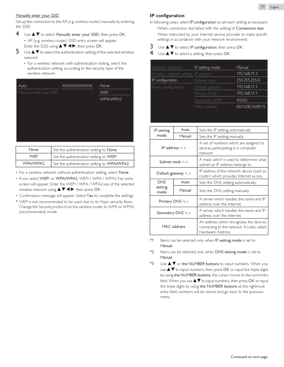 Philips 58PFL4909, 58PFL4609 user manual WPA/WPA2 