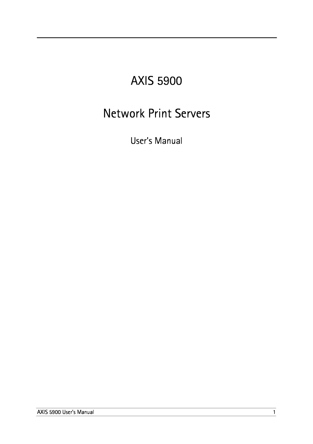 Philips 5900 user manual User’s Manual, AXIS Network Print Servers 