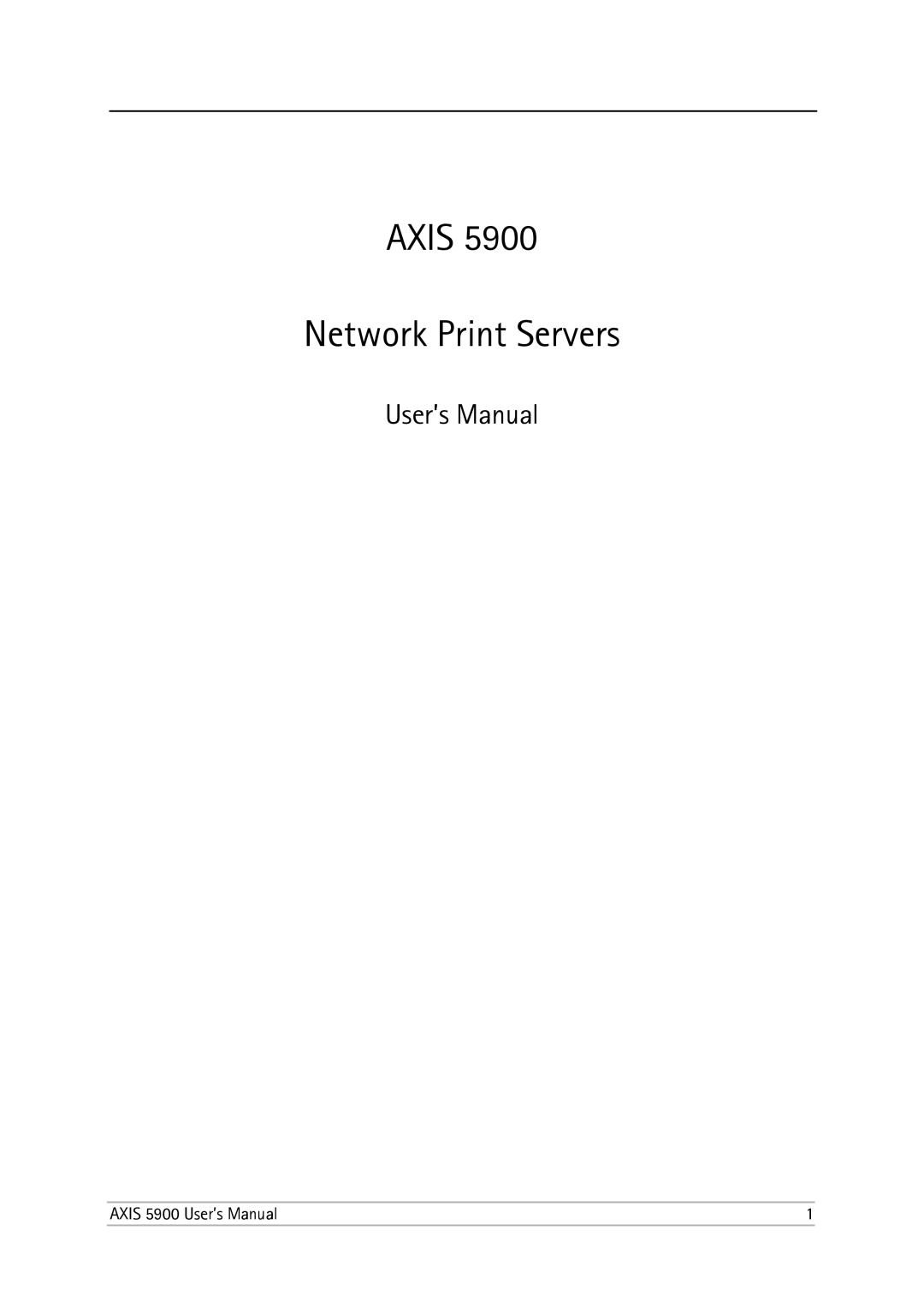 Philips user manual Axis Network Print Servers, Axis 5900 User’s Manual 