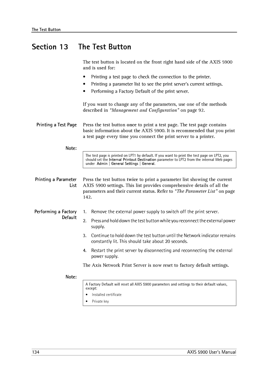 Philips 5900 user manual Test Button 