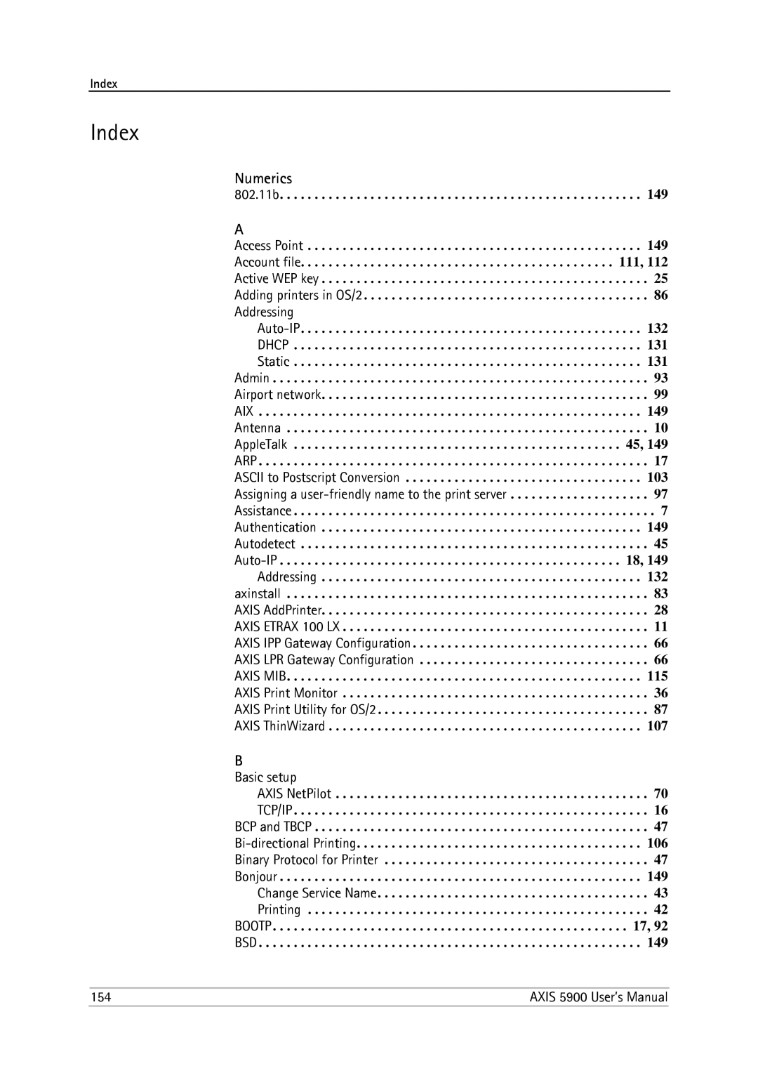 Philips 5900 user manual Index, Numerics 