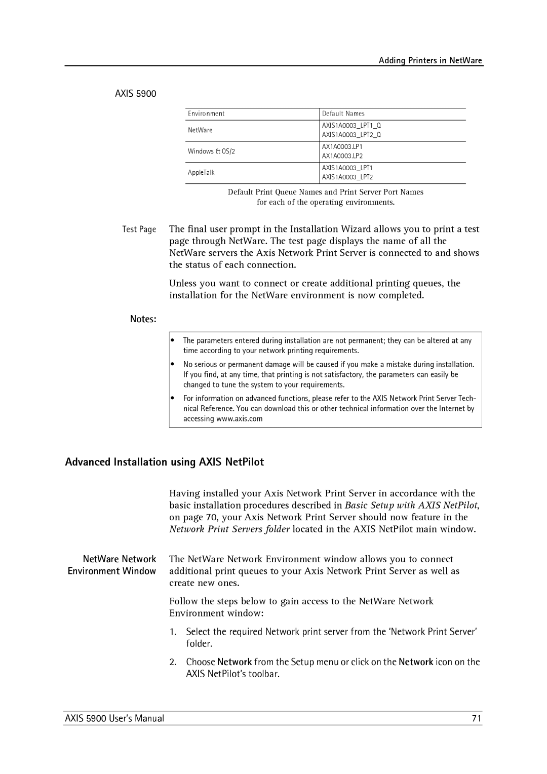 Philips 5900 user manual Advanced Installation using Axis NetPilot 