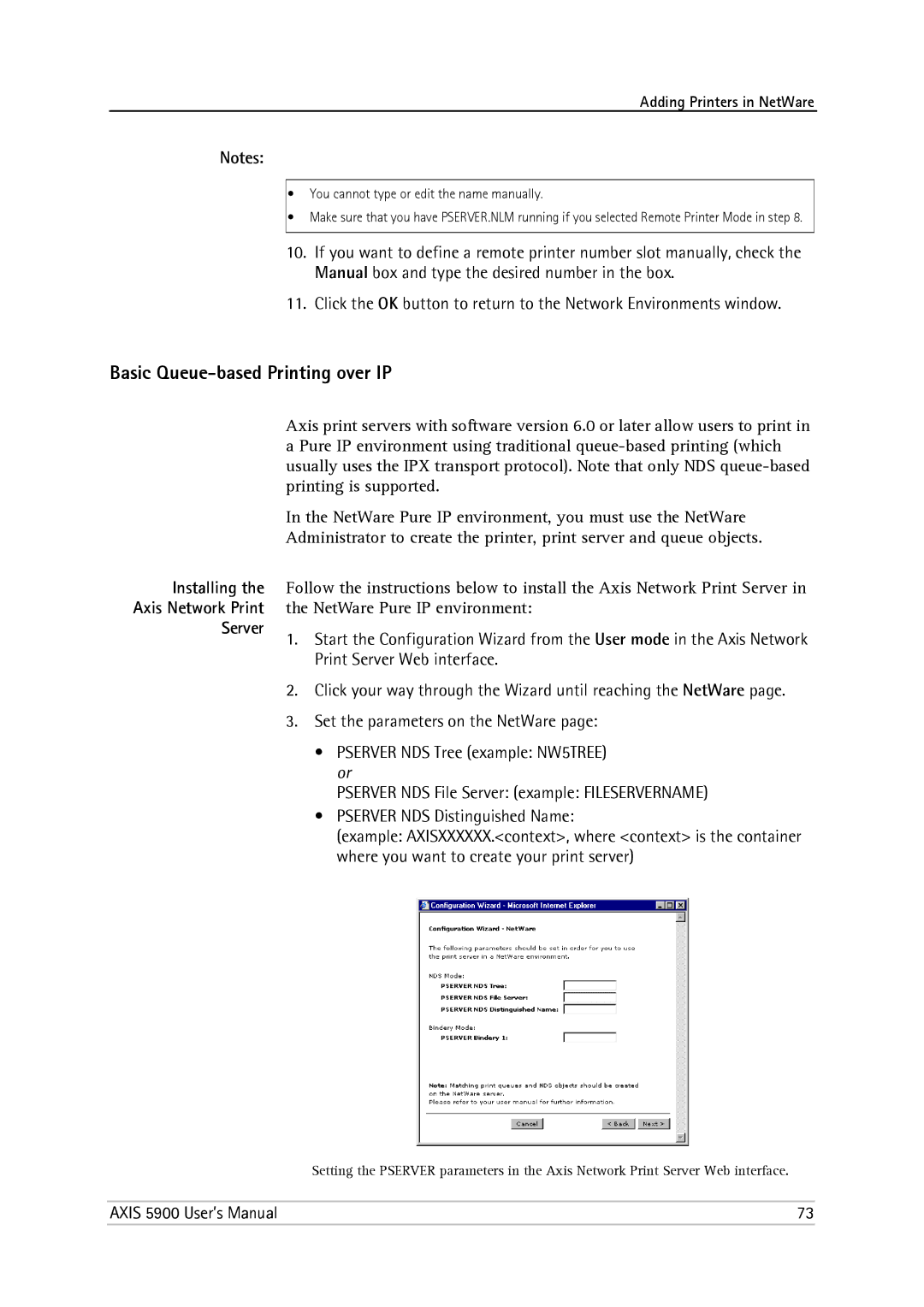 Philips 5900 user manual Basic Queue-based Printing over IP, Installing Axis Network Print Server 