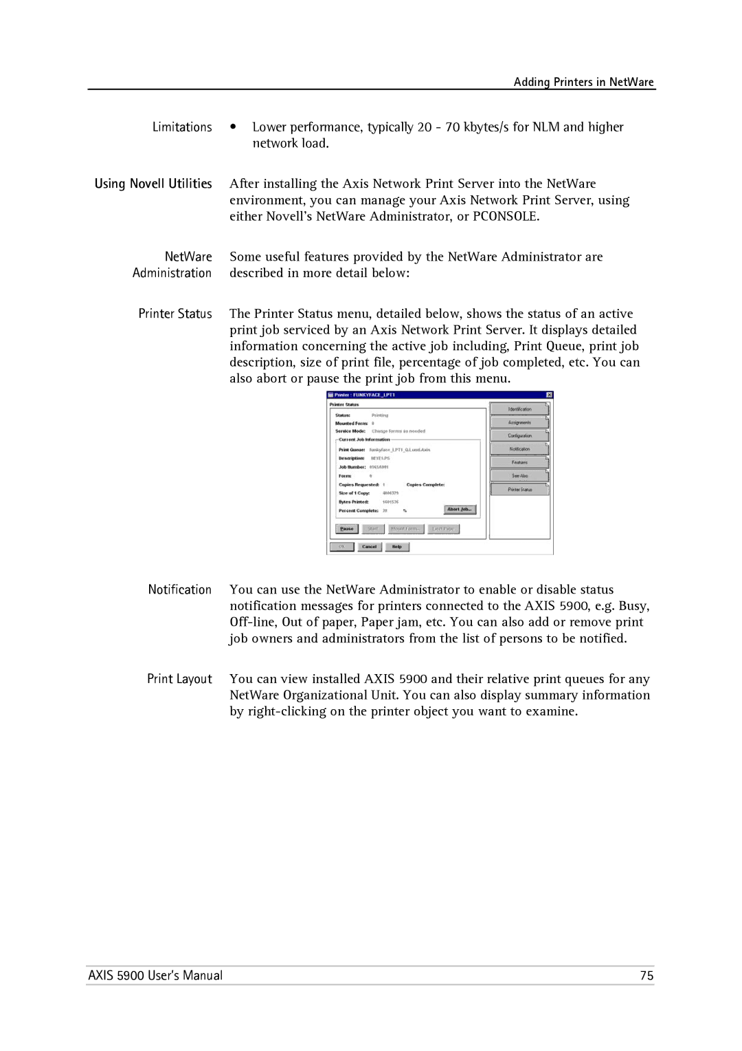 Philips 5900 user manual Adding Printers in NetWare 