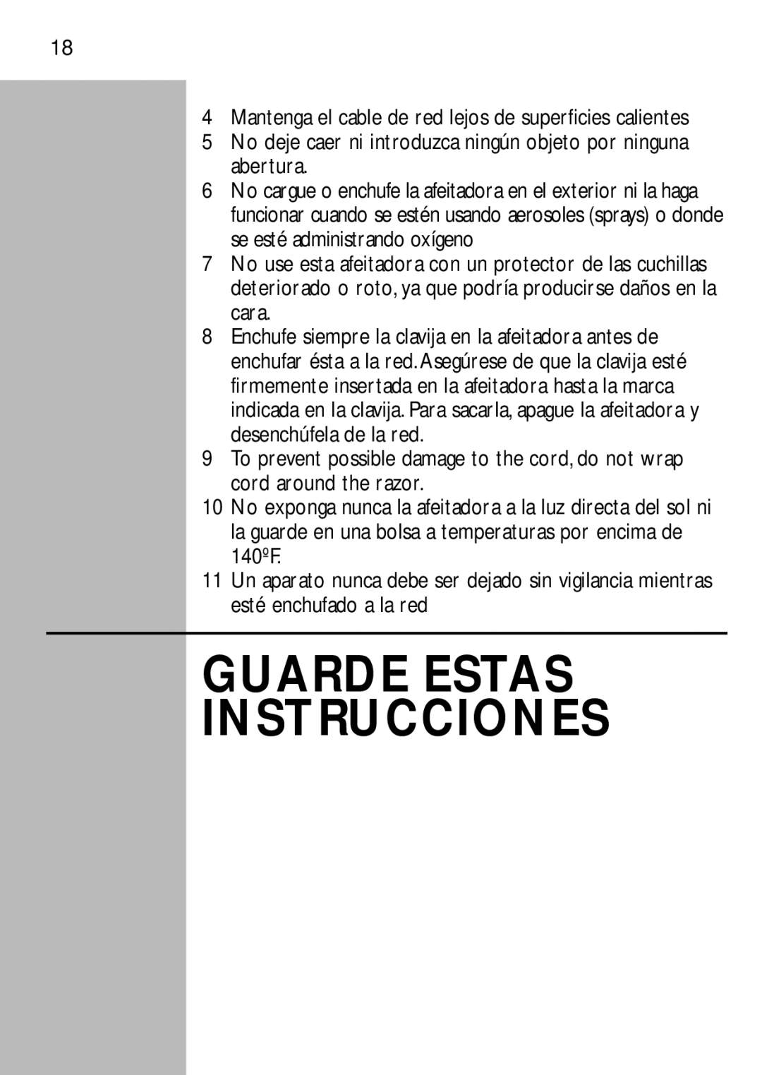 Philips 4401, 16, 15, 14, 13, 17LC, 12 manual Guarde Estas Instrucciones 