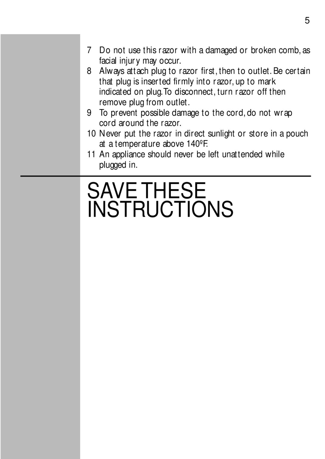 Philips 14, 4401, 16, 15, 13, 17LC, 12 manual Save These Instructions 