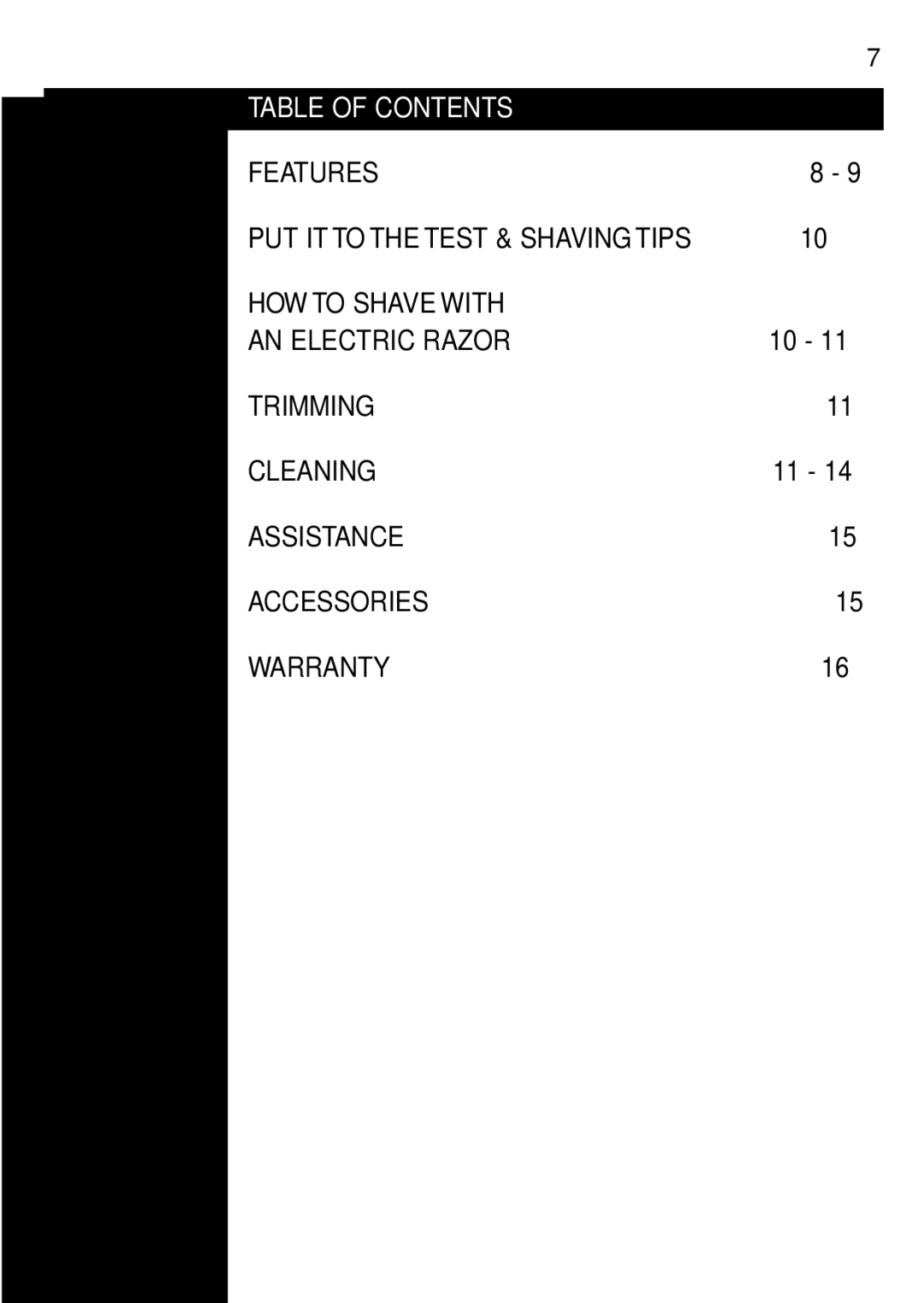 Philips 4401, 16, 15, 14, 13, 17LC, 12 manual Table of Contents 