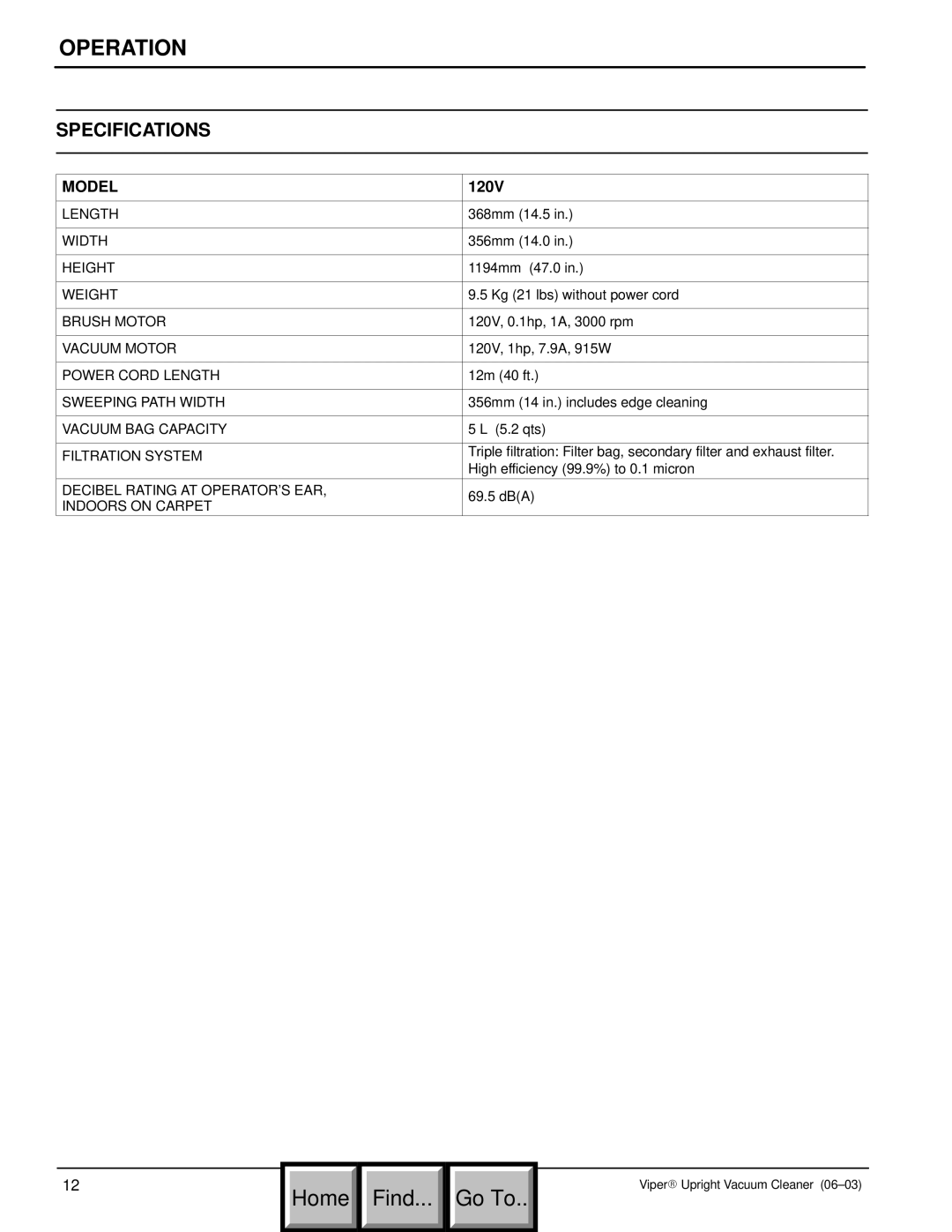 Philips 608669 manual Specifications, Model, 120V 