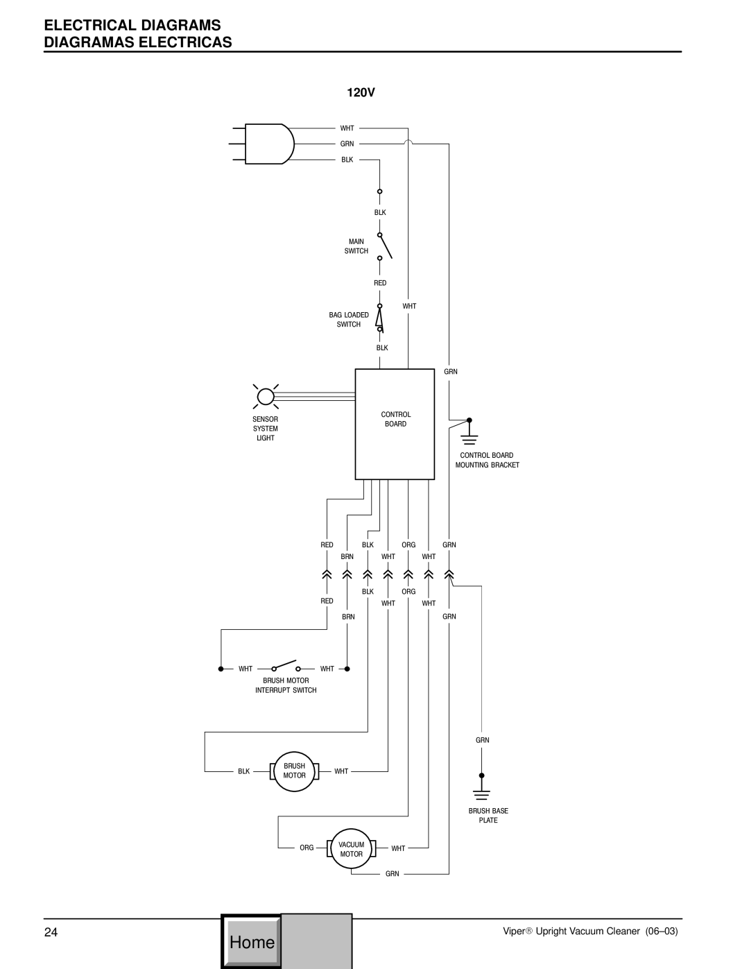 Philips 608669 manual Electrical Diagrams Diagramas Electricas, 120V 