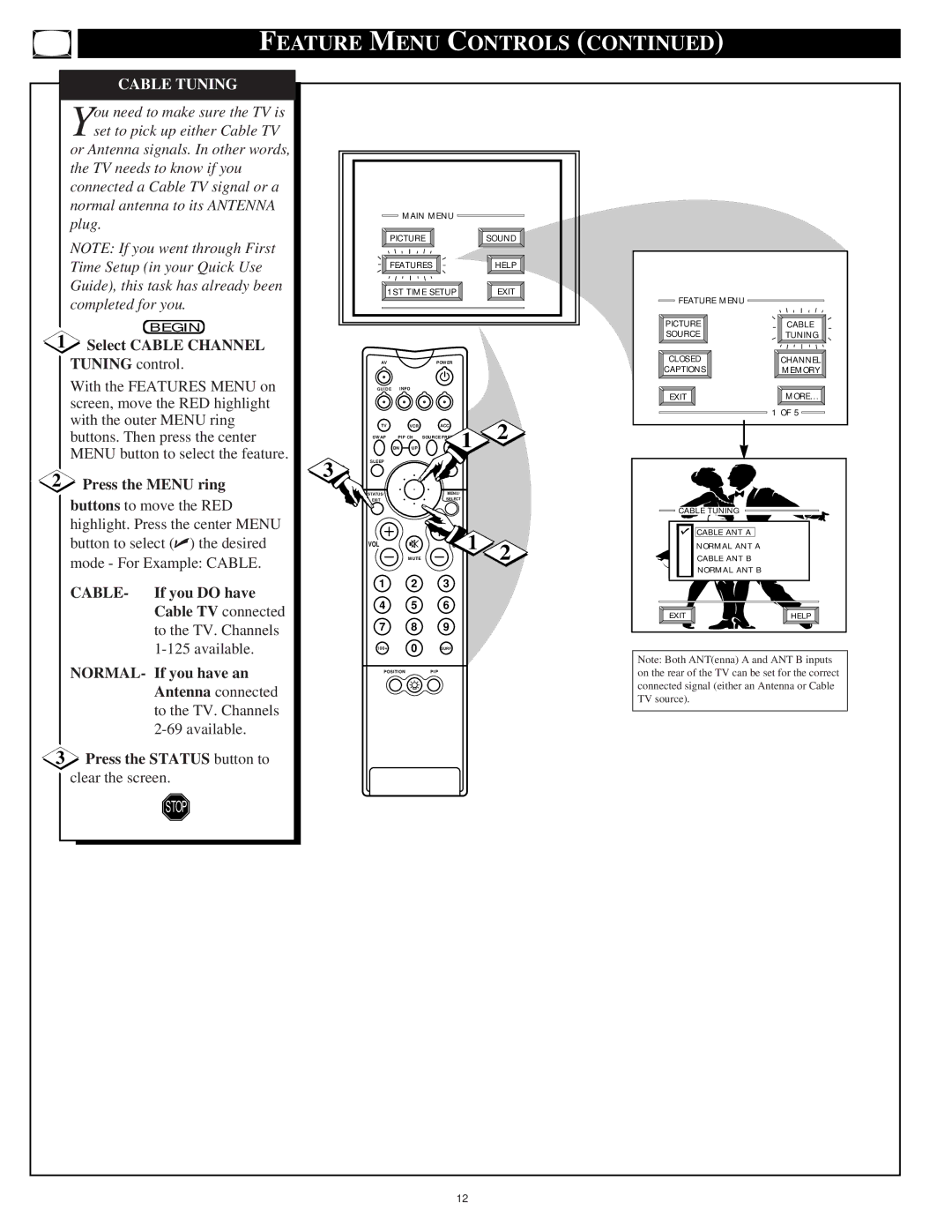 Philips 60P9271, 55P9271 manual Cable Tuning 