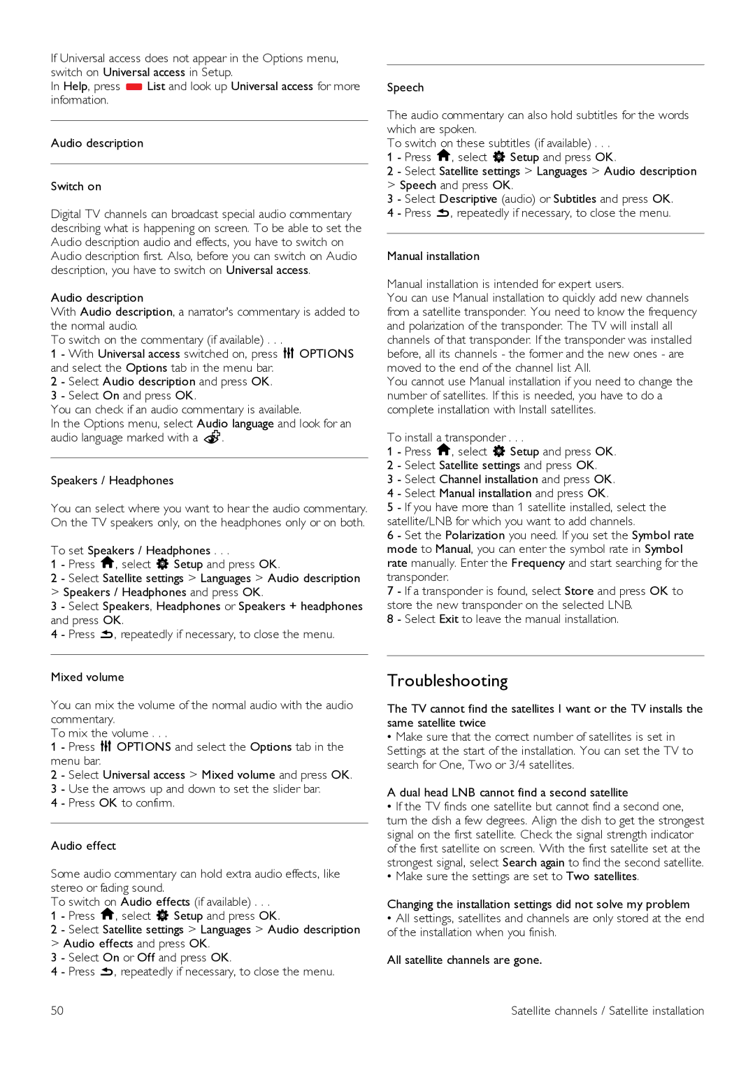 Philips 60PFL8708 manual Troubleshooting 