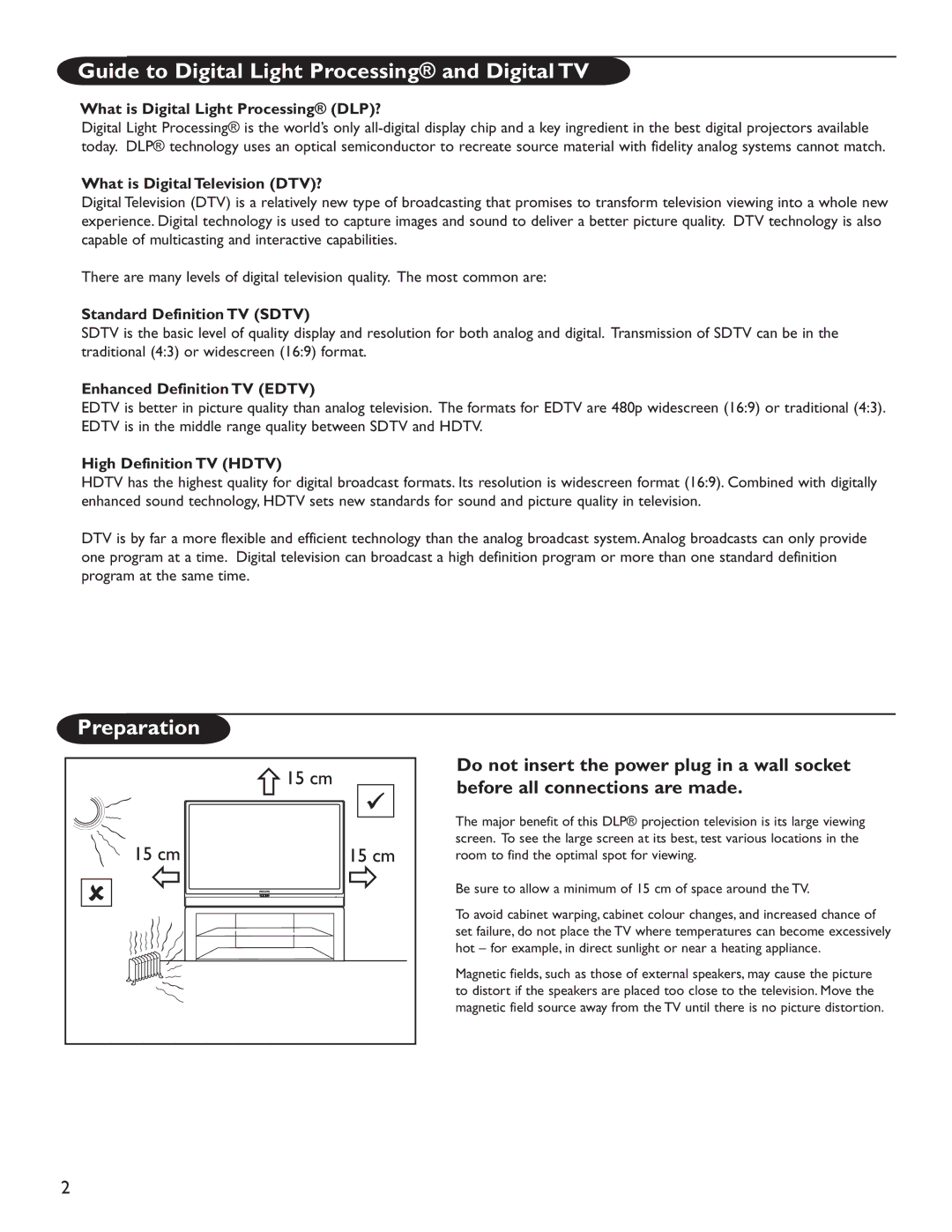 Philips 60PL9200D, 50PL9200D user manual Guide to Digital Light Processing and Digital TV 