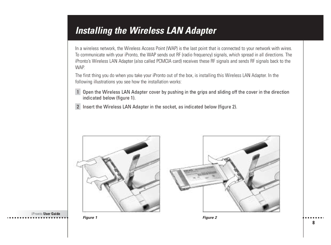 Philips 6400 manual Installing the Wireless LAN Adapter 