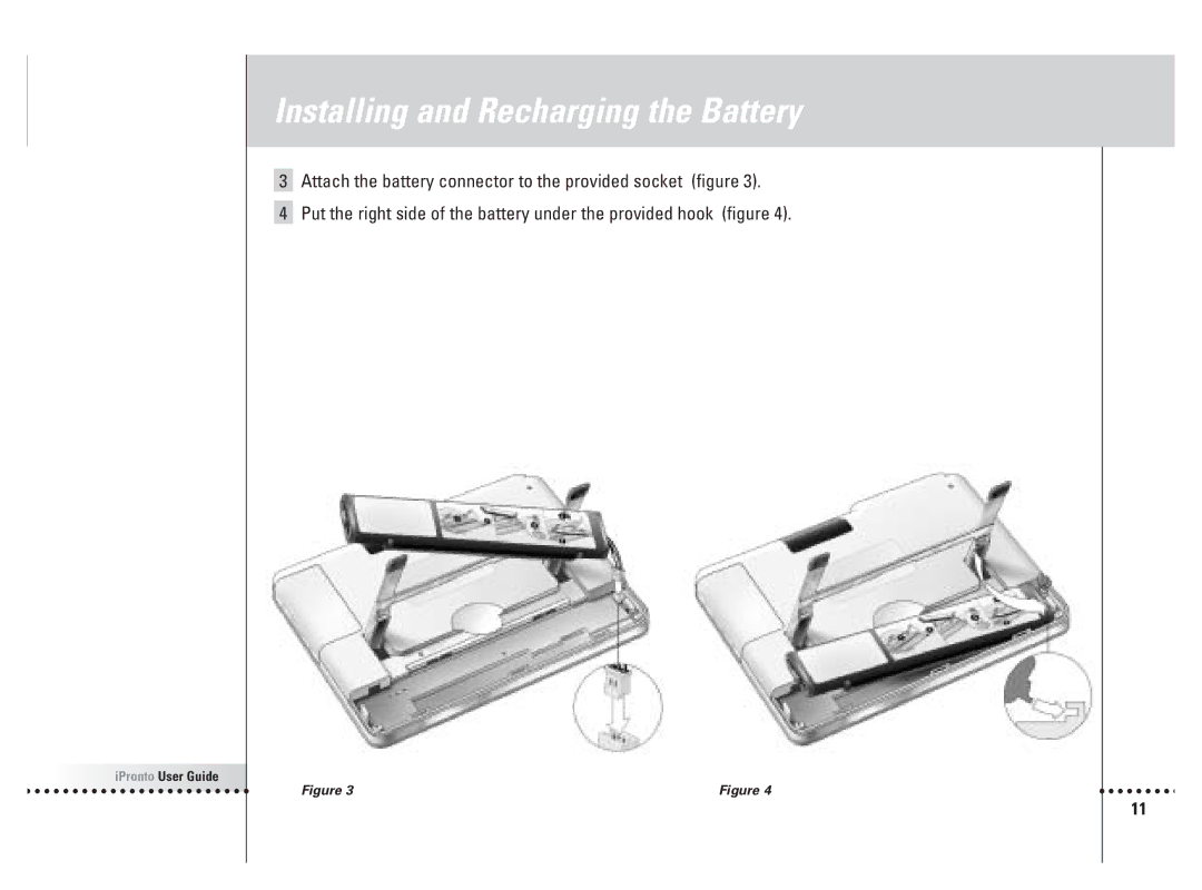 Philips 6400 manual Installing and Recharging the Battery 