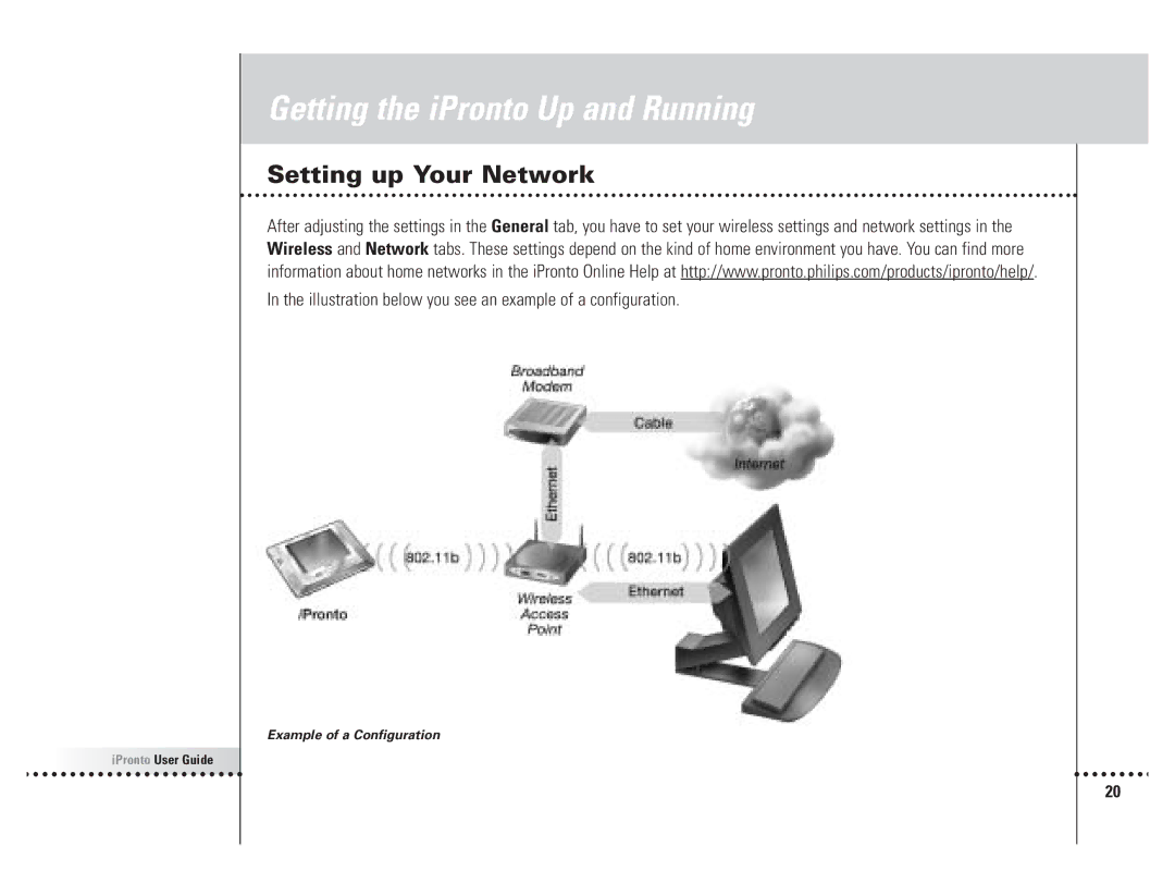 Philips 6400 manual Setting up Your Network, Illustration below you see an example of a configuration 