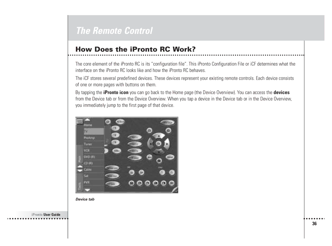 Philips 6400 manual How Does the iPronto RC Work? 